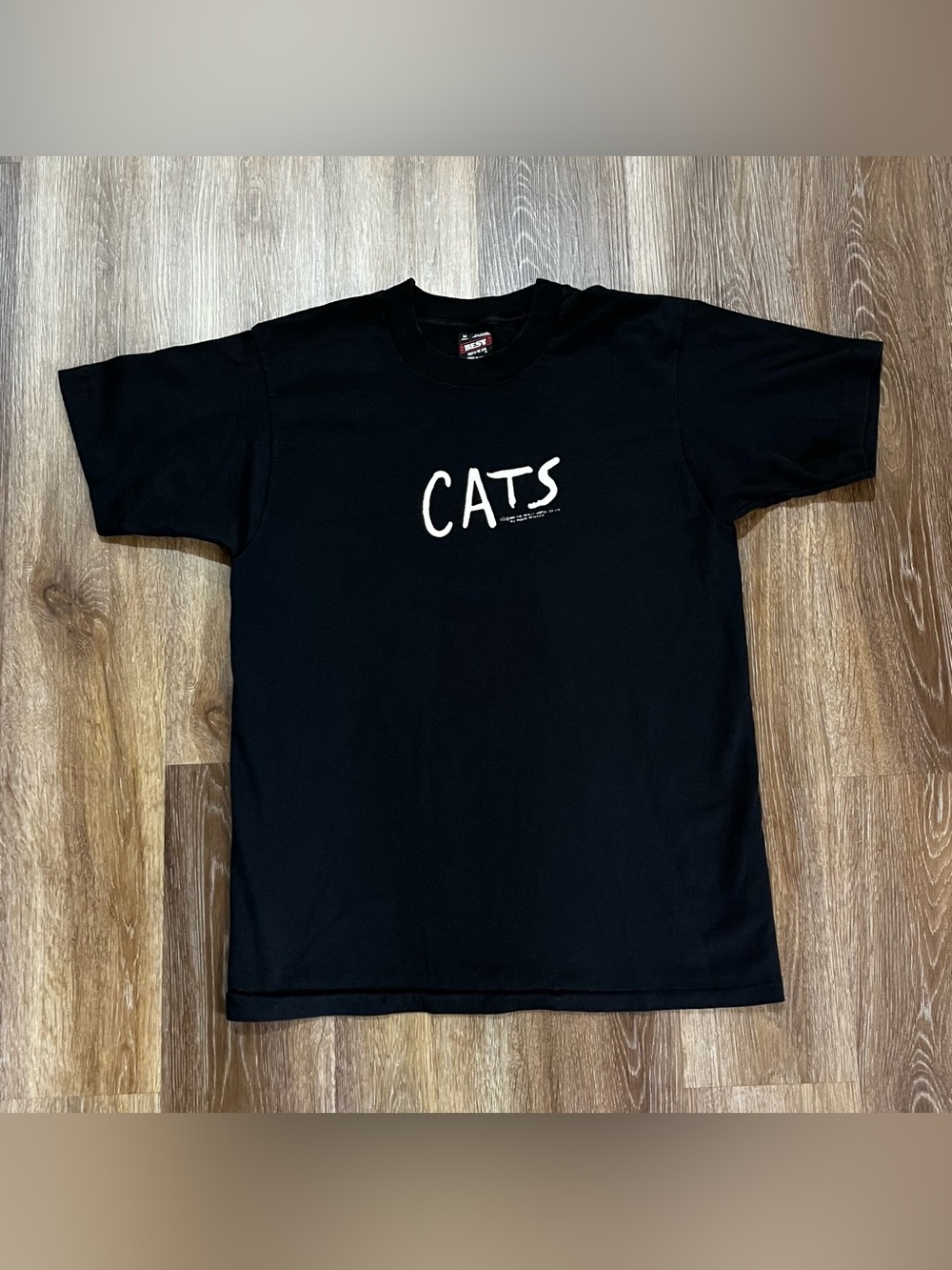 Vintage Cats Musical T Shirt Broadway Theater Cat Eyes Double Sided USA Made
